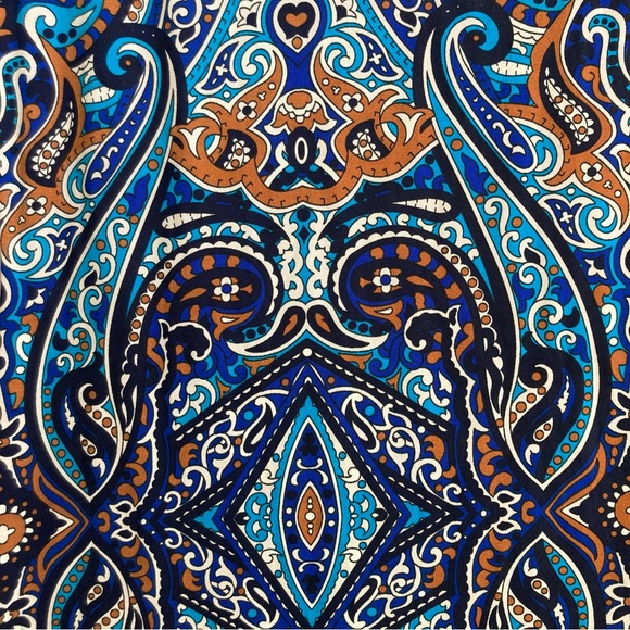 Gilli quarter length sleeves blue paisley print shift dress - Picture 4 of 15